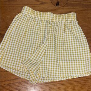 NEW Yellow and White Gingham Shorts extra small